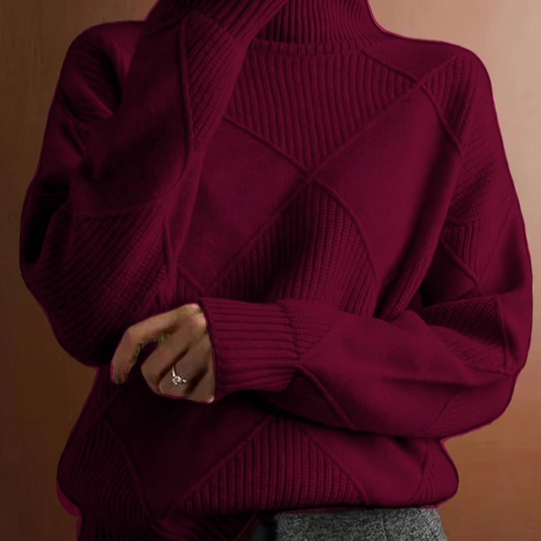 Freya | Sweter z teksturowanym golfem