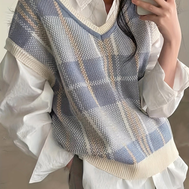 Diana | Kamizelka Swetrowa w Wzór Argyle