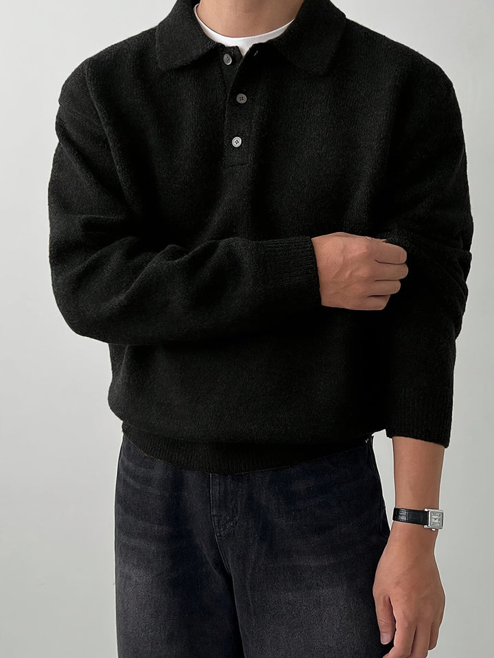 Reid | Sweter z kołnierzykiem polo
