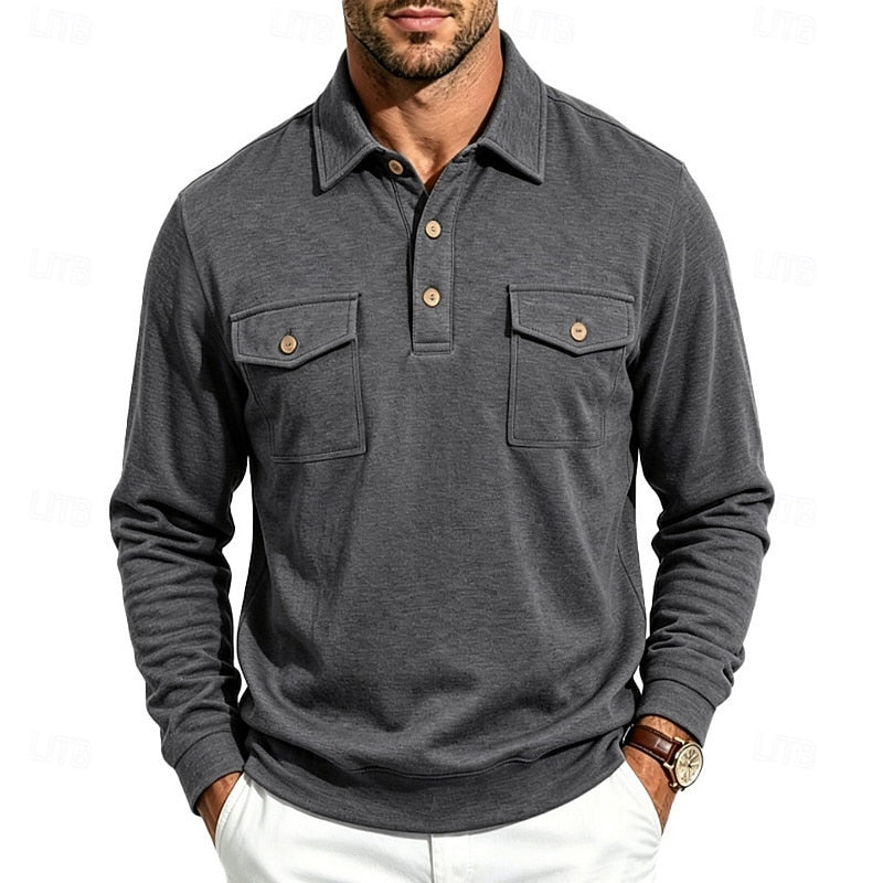 Garrett | Elegancka koszula polo z długim rękawem