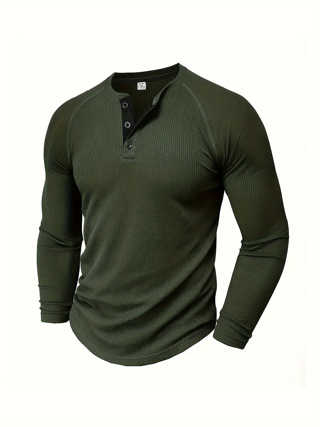 Tobias | Wyrafinowany Top Henley z Zapięciem na Guziki