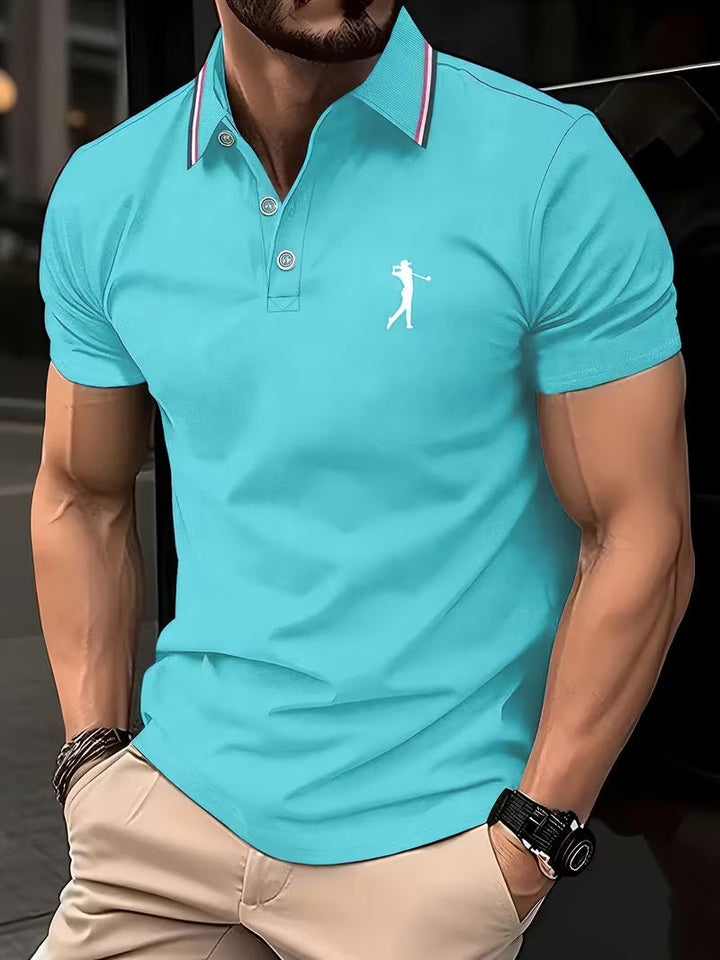 Simeon | Casual Koszula Golfowa z Krótkim Rękawem