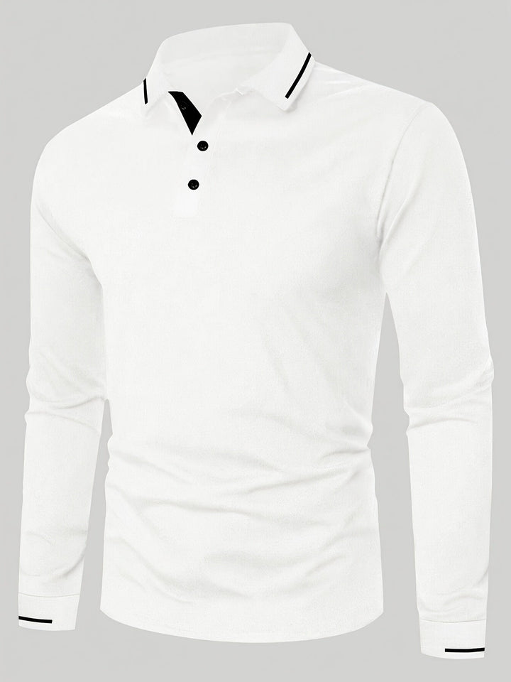 Reginald | Elegancka Koszula Polo z Długim Rękawem