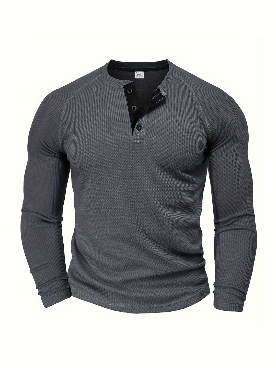 Tobias | Wyrafinowany Top Henley z Zapięciem na Guziki