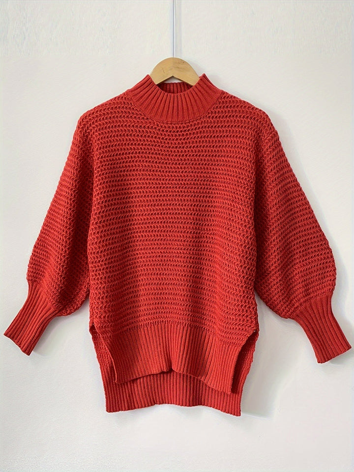 Faye | Teksturowany Sweter z Wysokim Kołnierzem