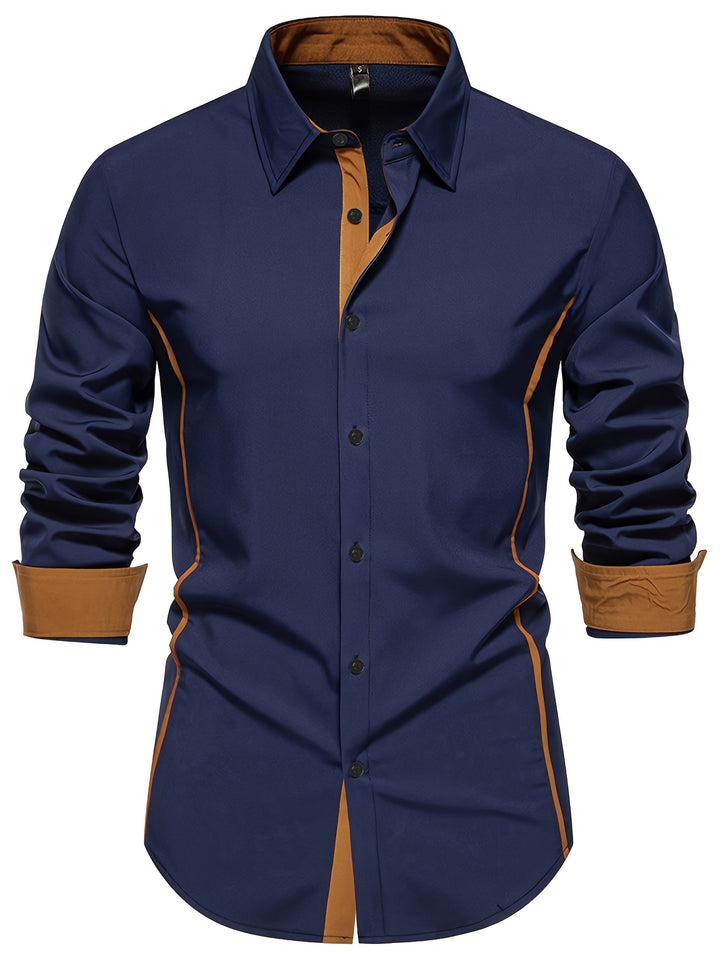 Damon | Koszula Slim Fit z Kontrastowymi Akcentami