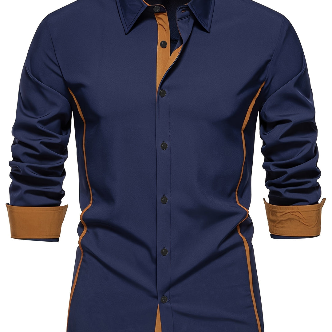 Damon | Koszula Slim Fit z Kontrastowymi Akcentami