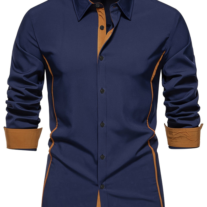 Damon | Koszula Slim Fit z Kontrastowymi Akcentami