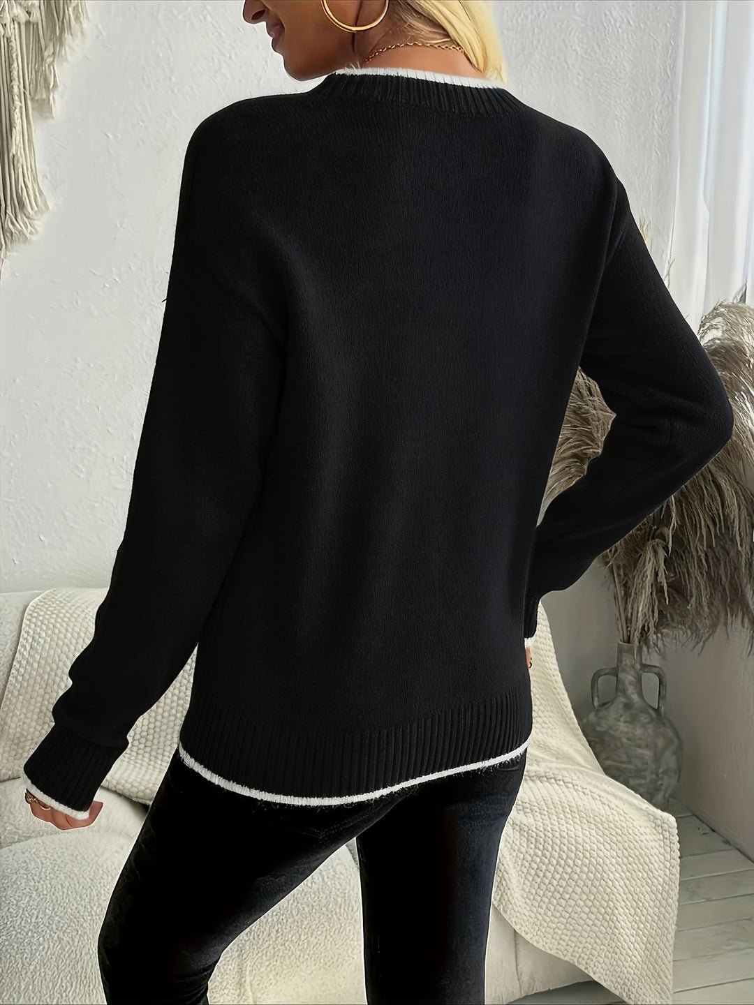 Noelle | Świąteczny Sweter w Wzór Płatków Śniegu