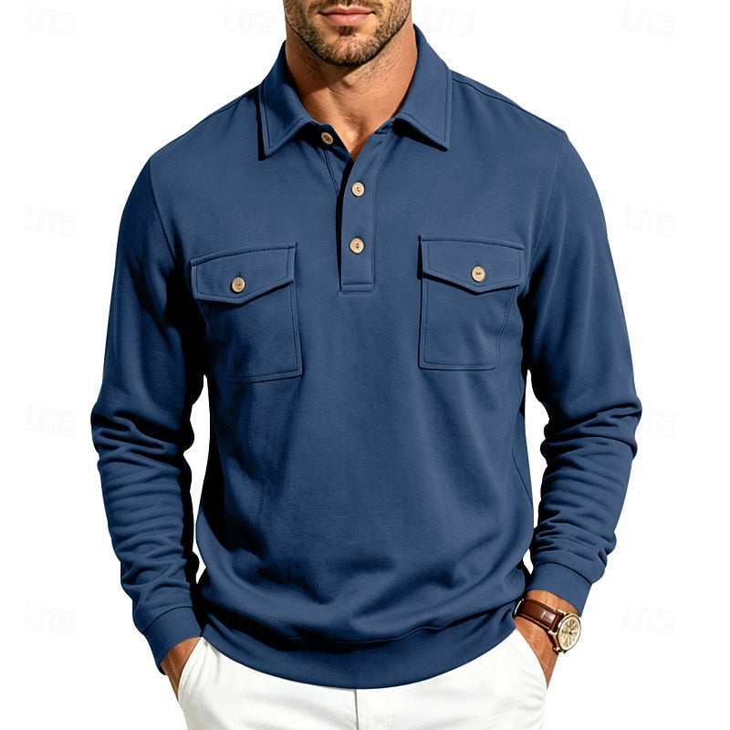 Garrett | Elegancka koszula polo z długim rękawem