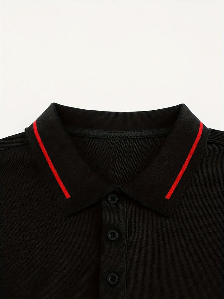 Reginald | Elegancka Koszula Polo z Długim Rękawem