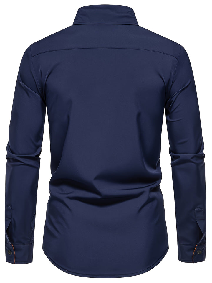 Damon | Koszula Slim Fit z Kontrastowymi Akcentami