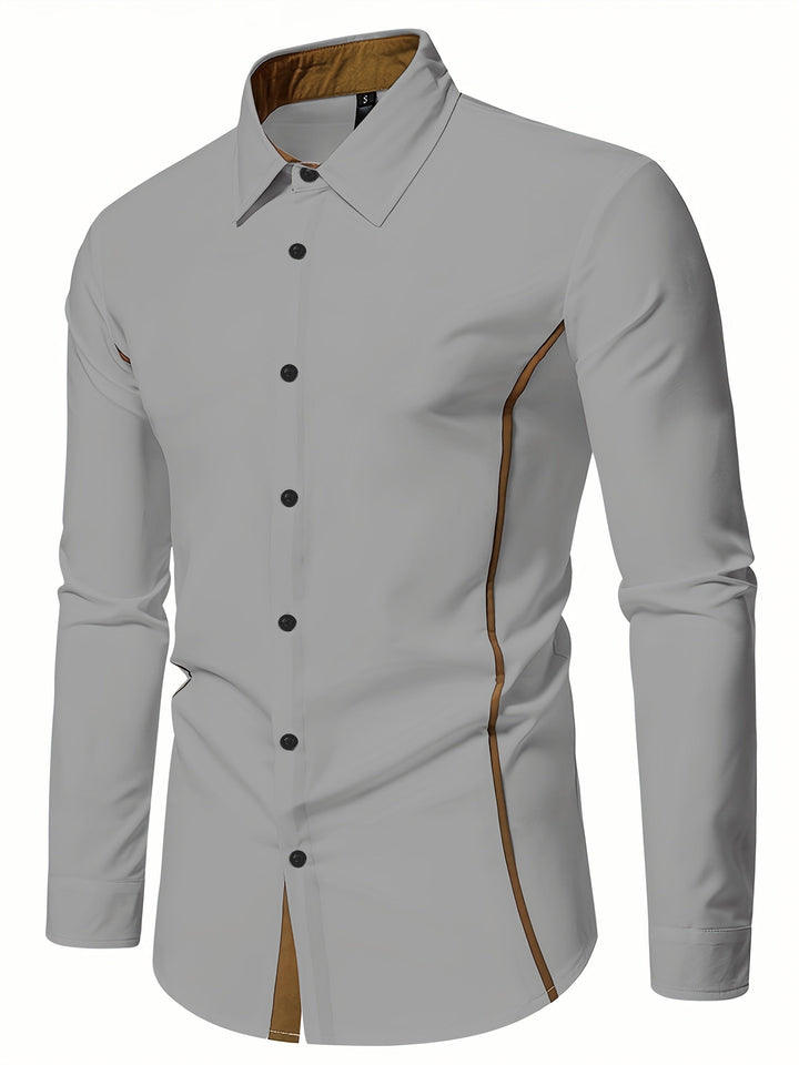 Damon | Koszula Slim Fit z Kontrastowymi Akcentami