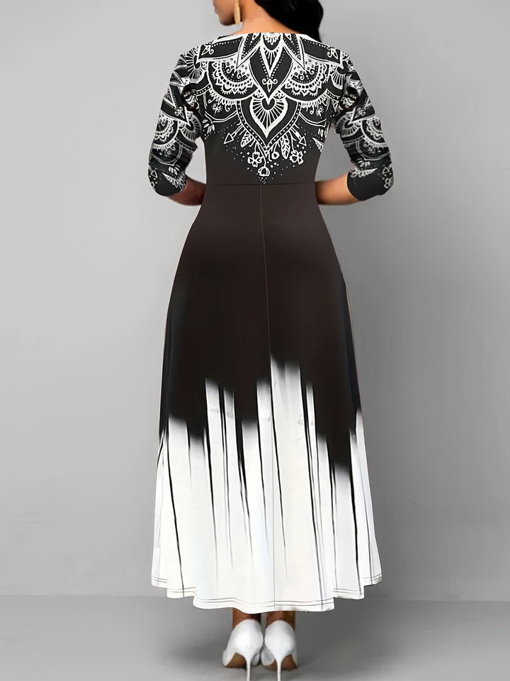 Rosalyn | Ornamentalna Sukienka A-Line Maxi