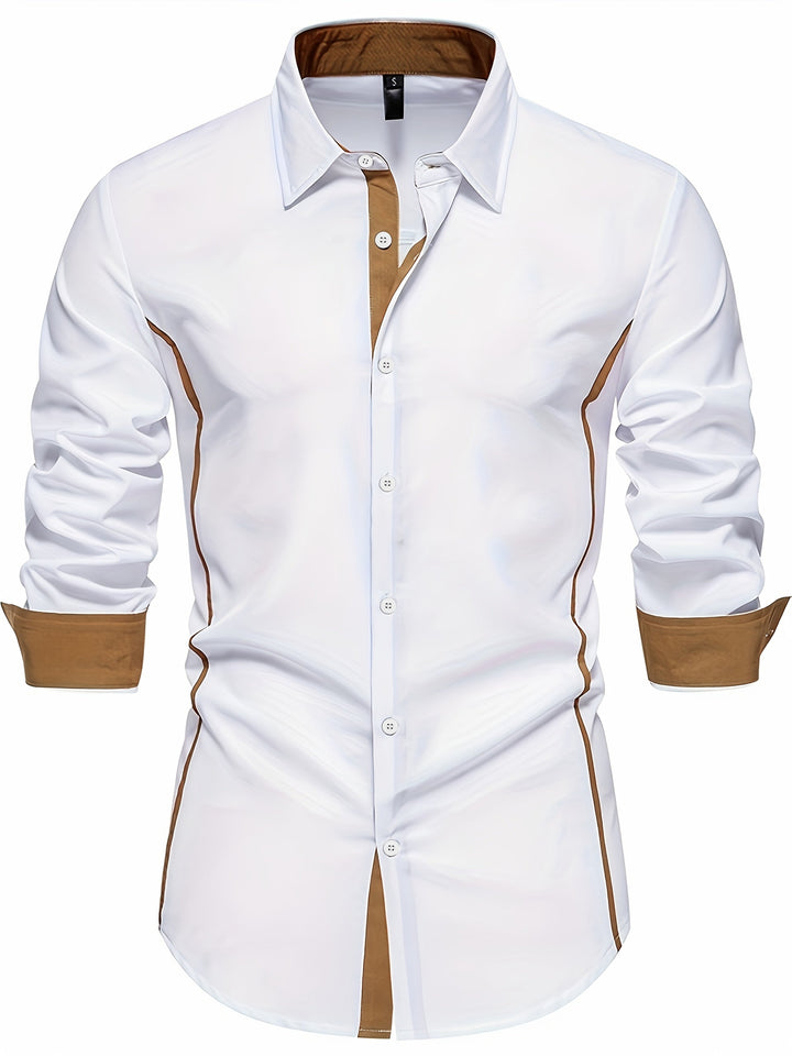 Damon | Koszula Slim Fit z Kontrastowymi Akcentami