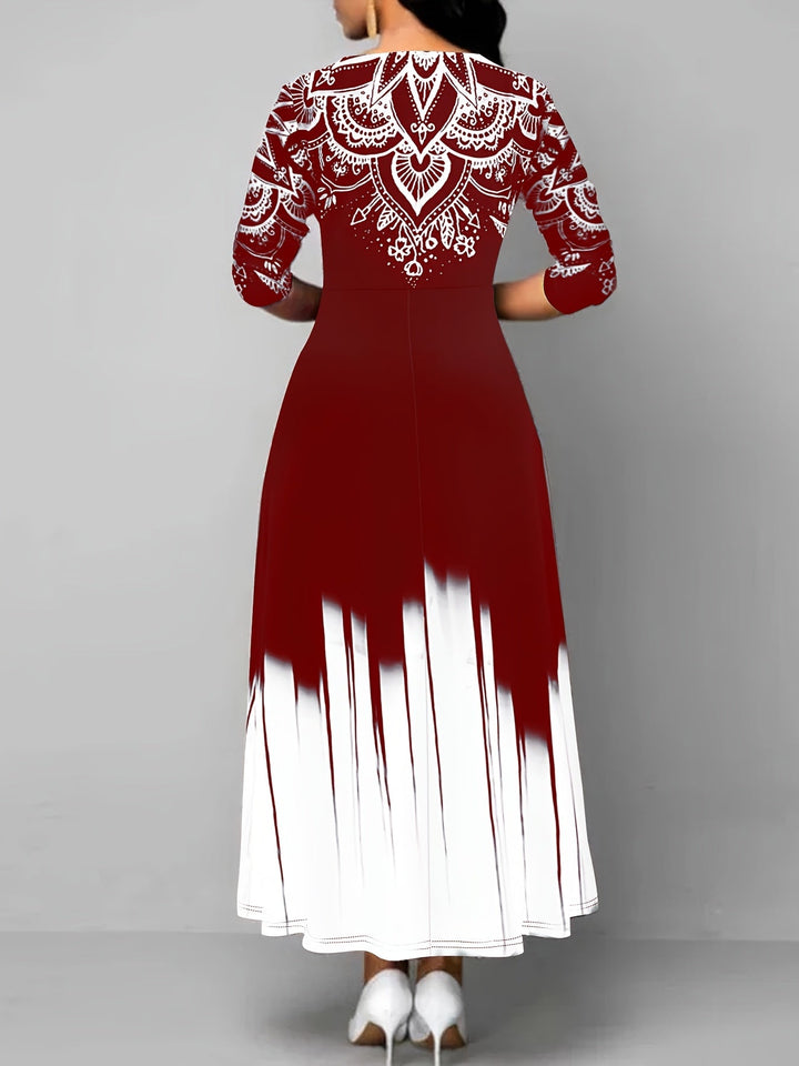 Rosalyn | Ornamentalna Sukienka A-Line Maxi