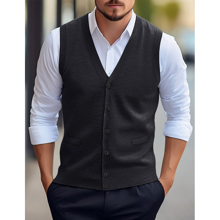 Coleman | Elegancka Kamizelka z Dekoltem w Serek
