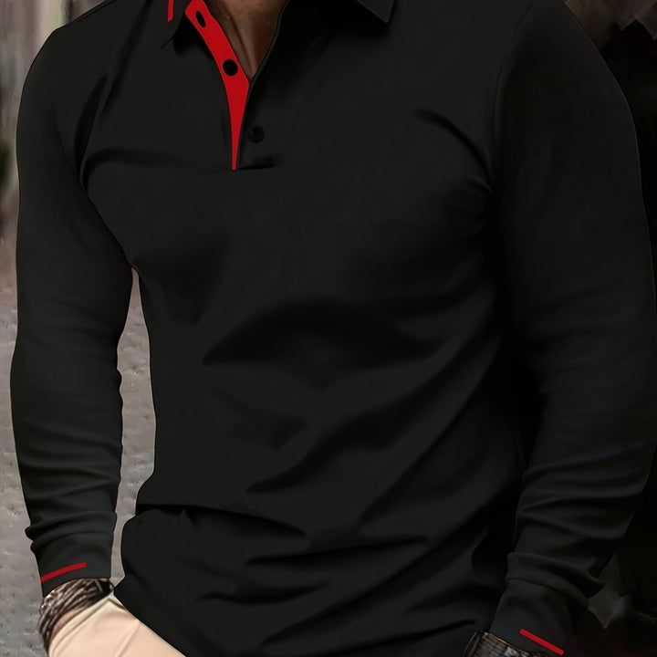 Reginald | Elegancka Koszula Polo z Długim Rękawem
