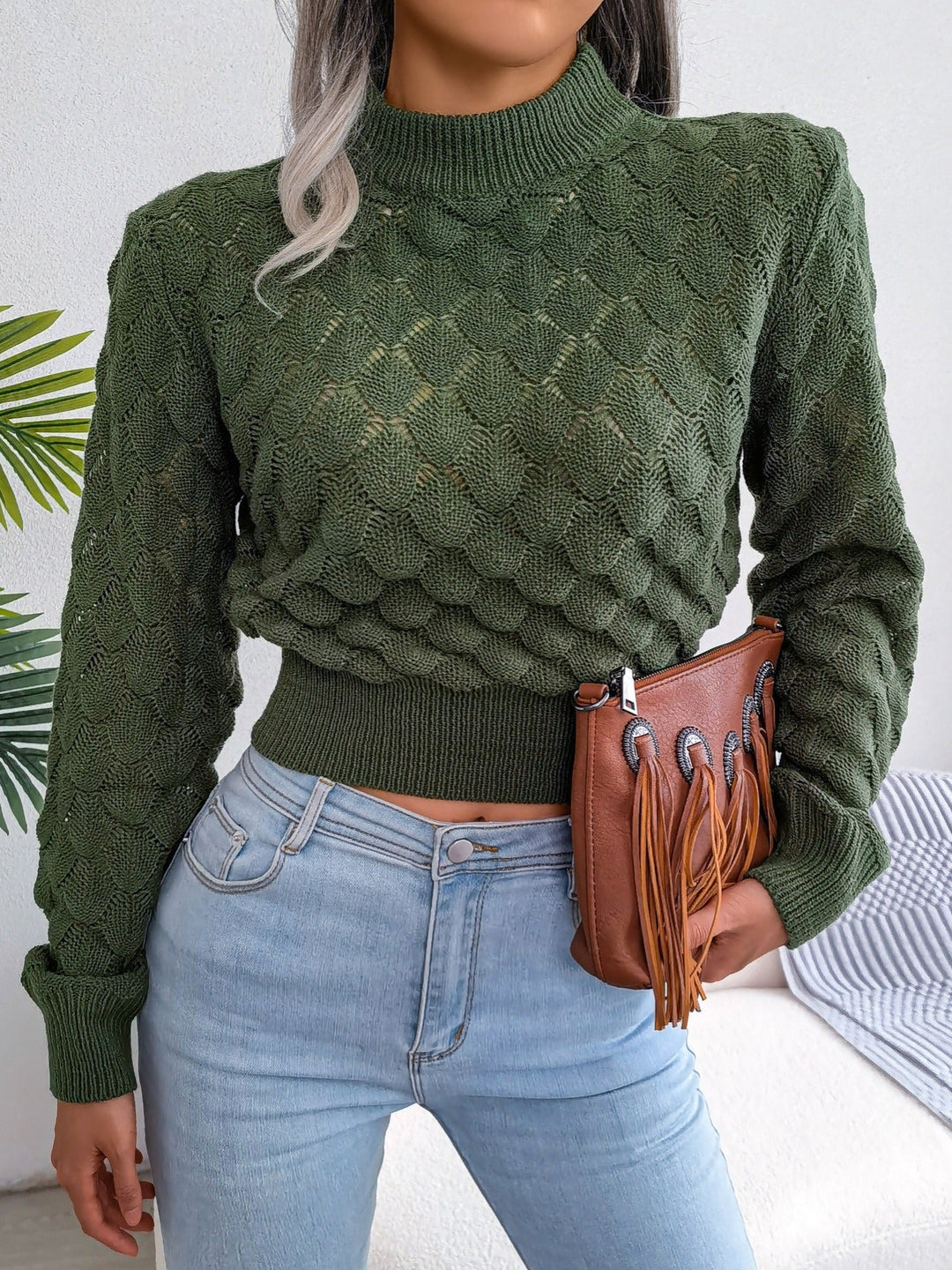 Maisie | Teksturowany Krótki Sweter
