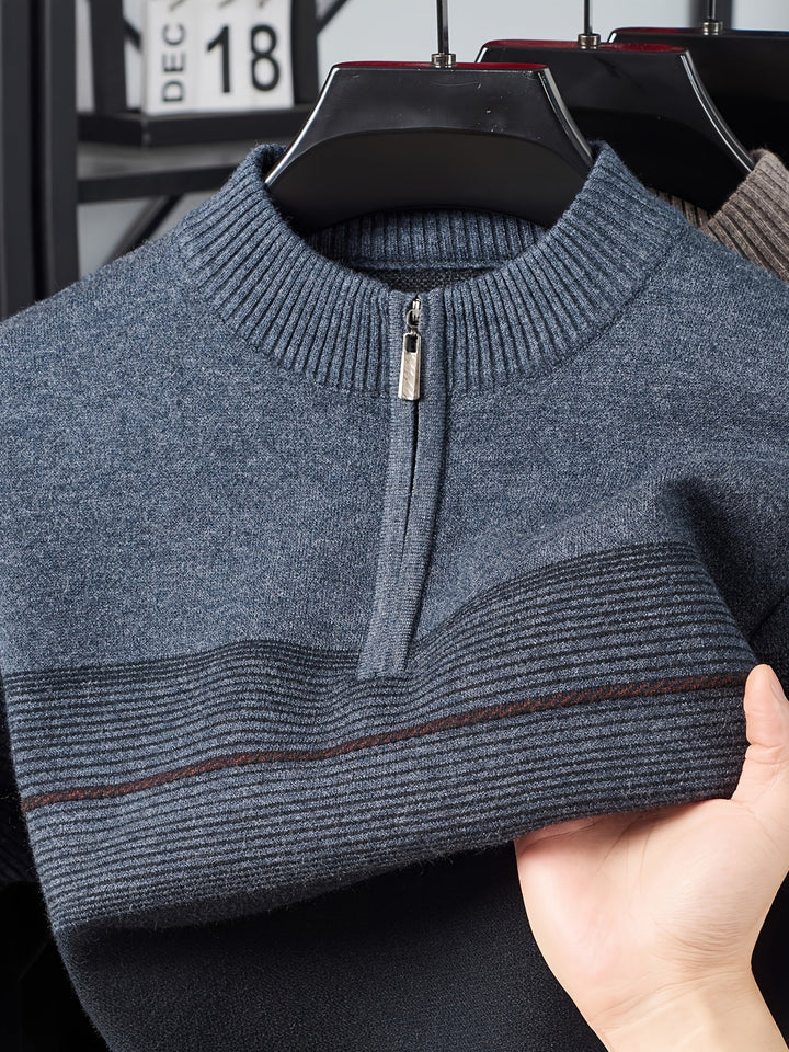 Ambrose | Sweter w paski z pół-zamkiem