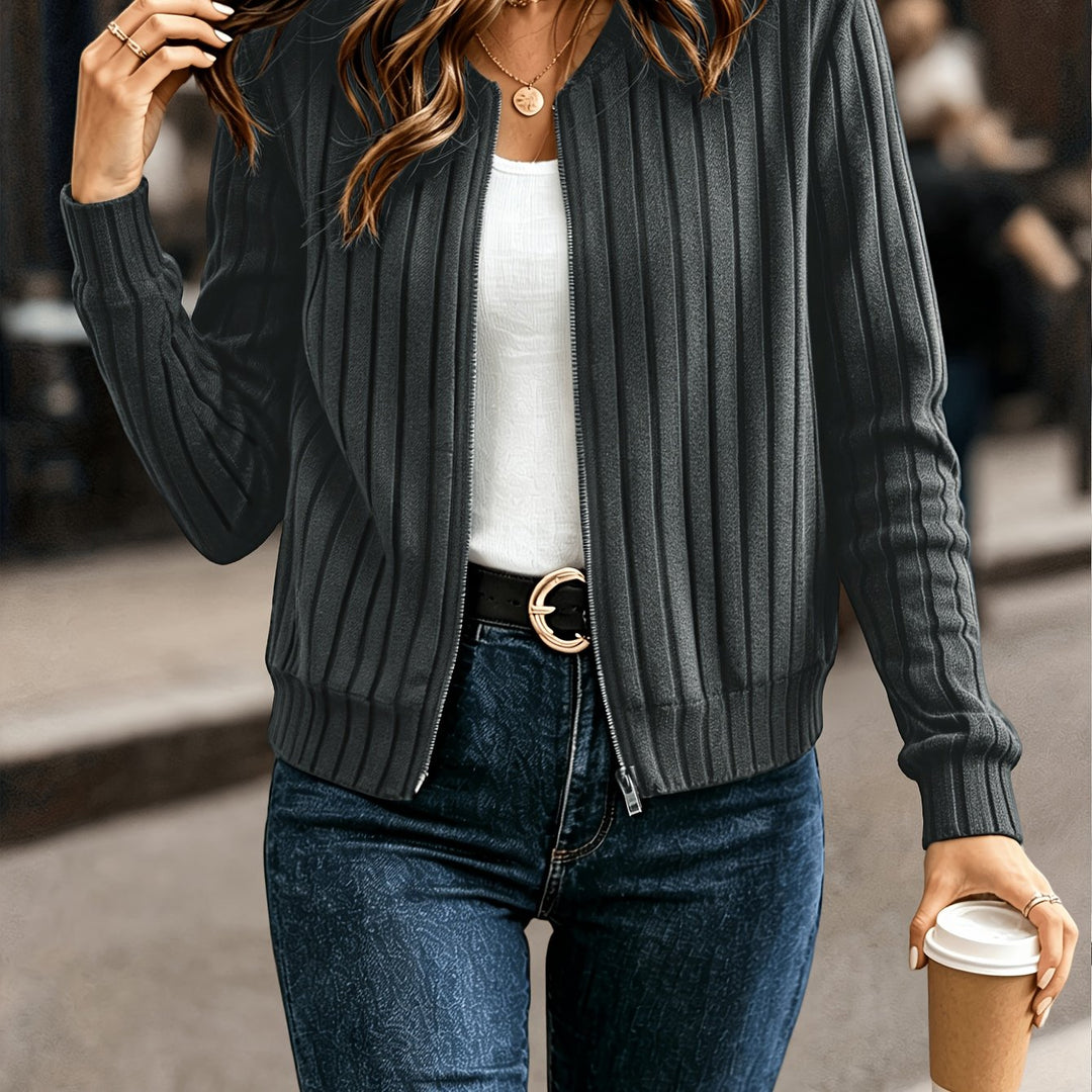 Sloane | Elegancka kurtka z ribbowanym zamkiem