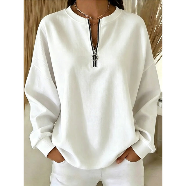 Delphine | Luźny sweatshirt z półzamkiem