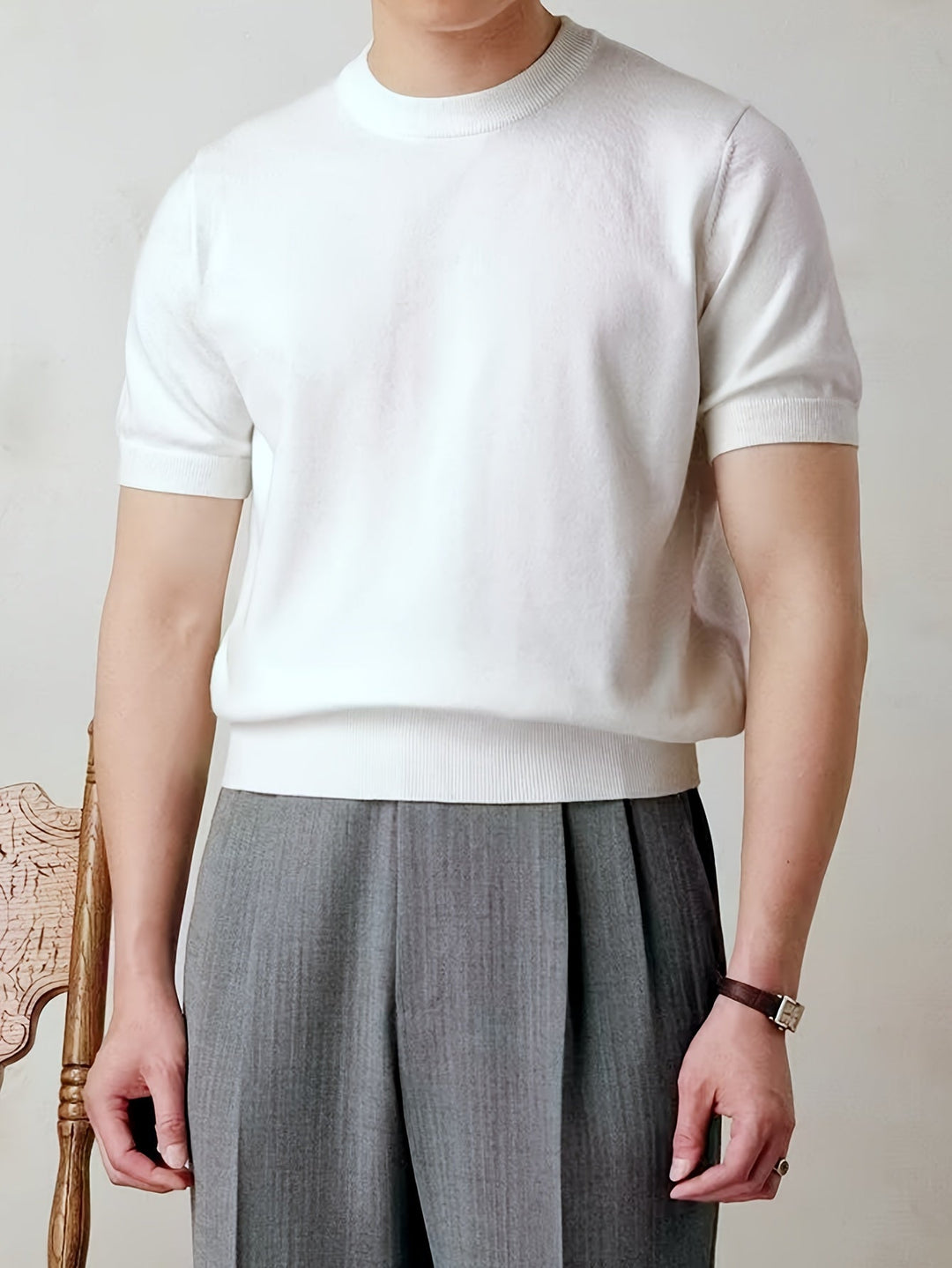 Rowland | Elegancki krótki rękaw sweter
