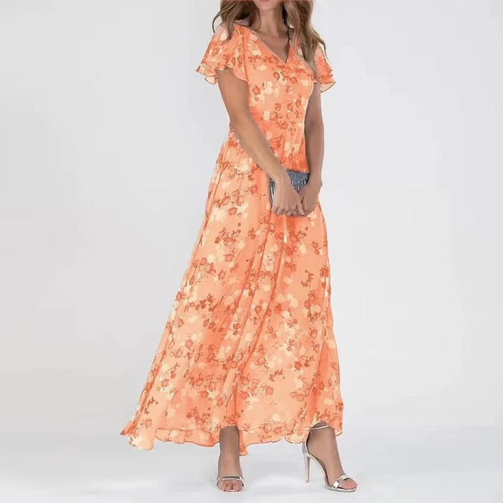 Noelle | Elegancka Krótka Sukienka w Kwiaty
