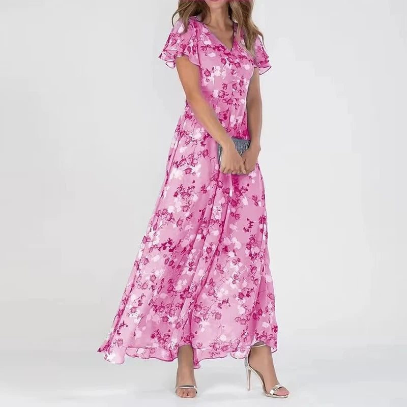 Noelle | Elegancka Krótka Sukienka w Kwiaty