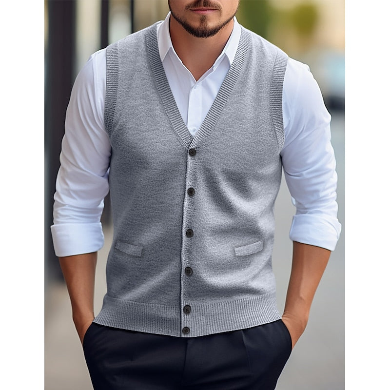 Coleman | Elegancka Kamizelka z Dekoltem w Serek