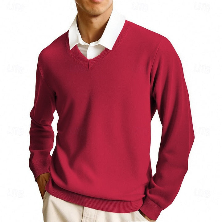Carter | Elegancki Sweter z Dekoltem w Serek