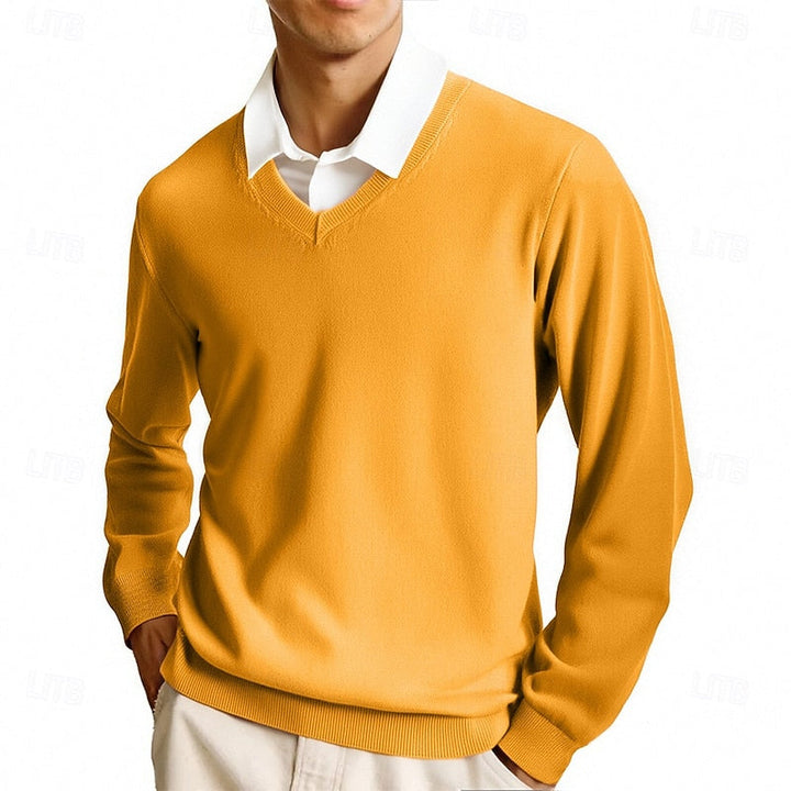 Carter | Elegancki Sweter z Dekoltem w Serek