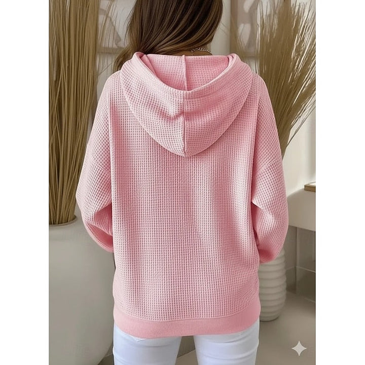 Nadine | Luźna Teksturowana Bluza z Kapturem