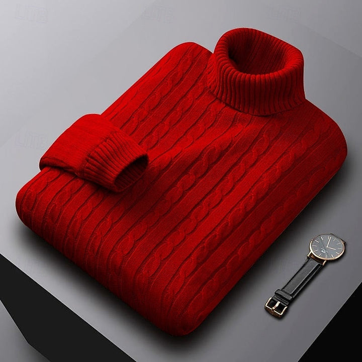 Gregory | Sweter z golfem w splot kablowy