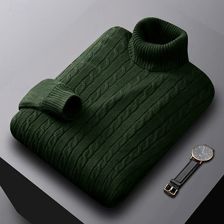 Gregory | Sweter z golfem w splot kablowy