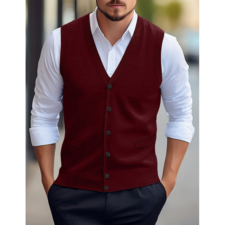Coleman | Elegancka Kamizelka z Dekoltem w Serek