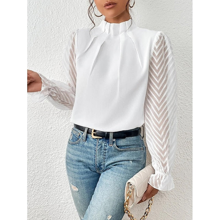 Maribel | Elegancka Bluzka z Wysokim Kołnierzem