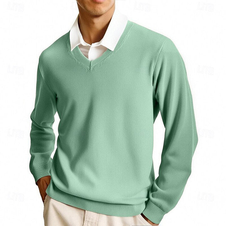 Carter | Elegancki Sweter z Dekoltem w Serek