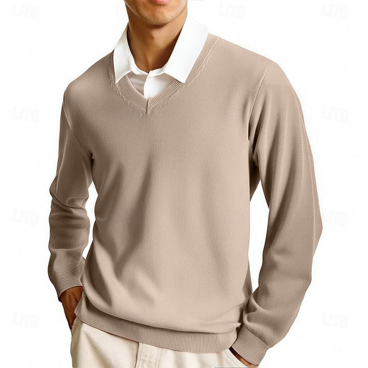 Carter | Elegancki Sweter z Dekoltem w Serek