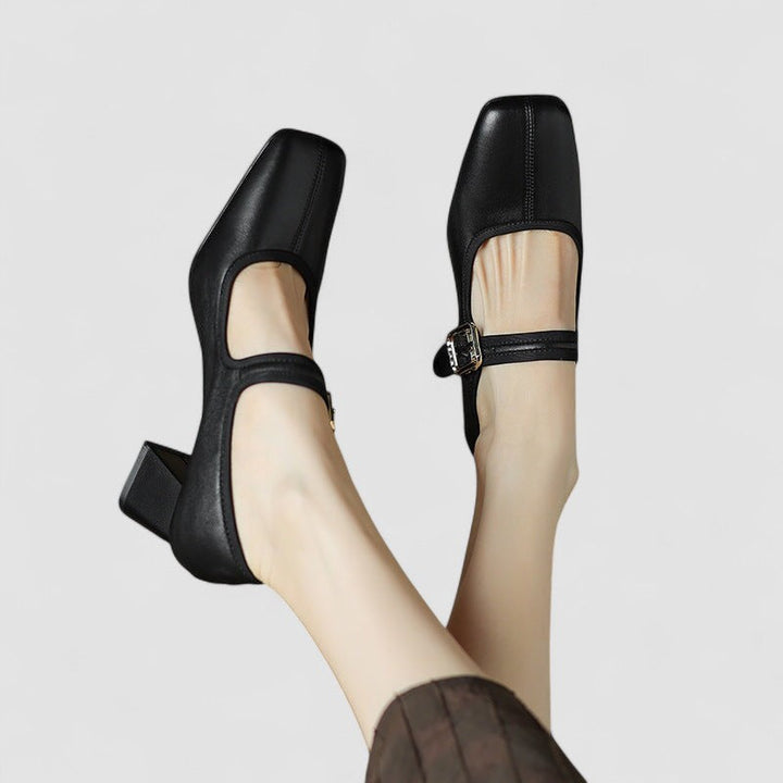 Elisha | Klasyczne Buty Mary Jane z Grubym Paseczkiem