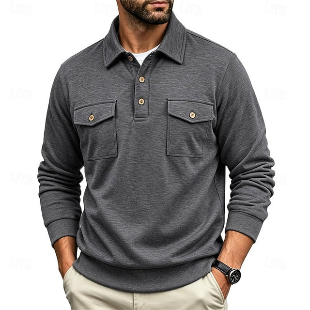 Garrett | Elegancka koszula polo z długim rękawem