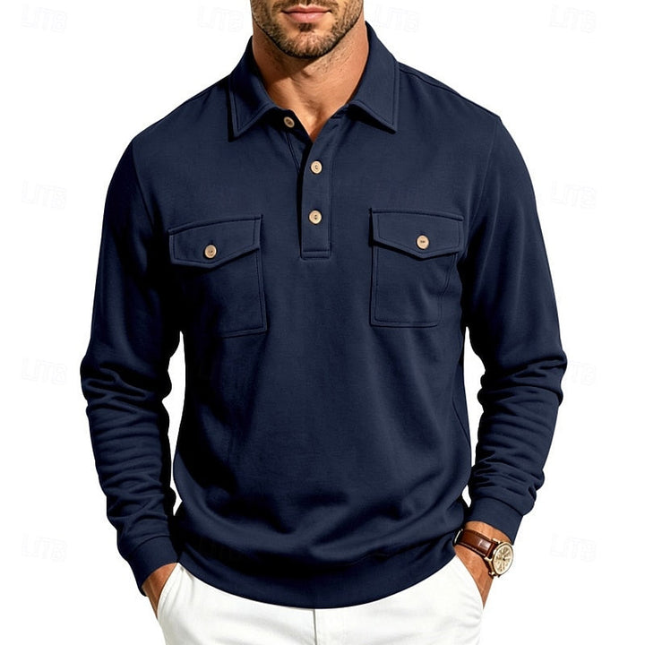Garrett | Elegancka koszula polo z długim rękawem
