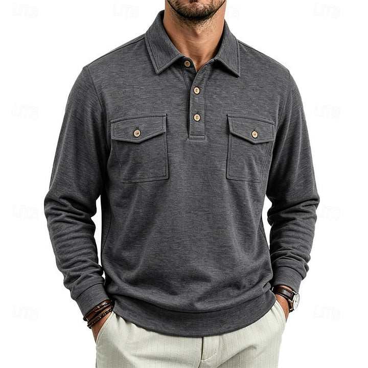 Garrett | Elegancka koszula polo z długim rękawem