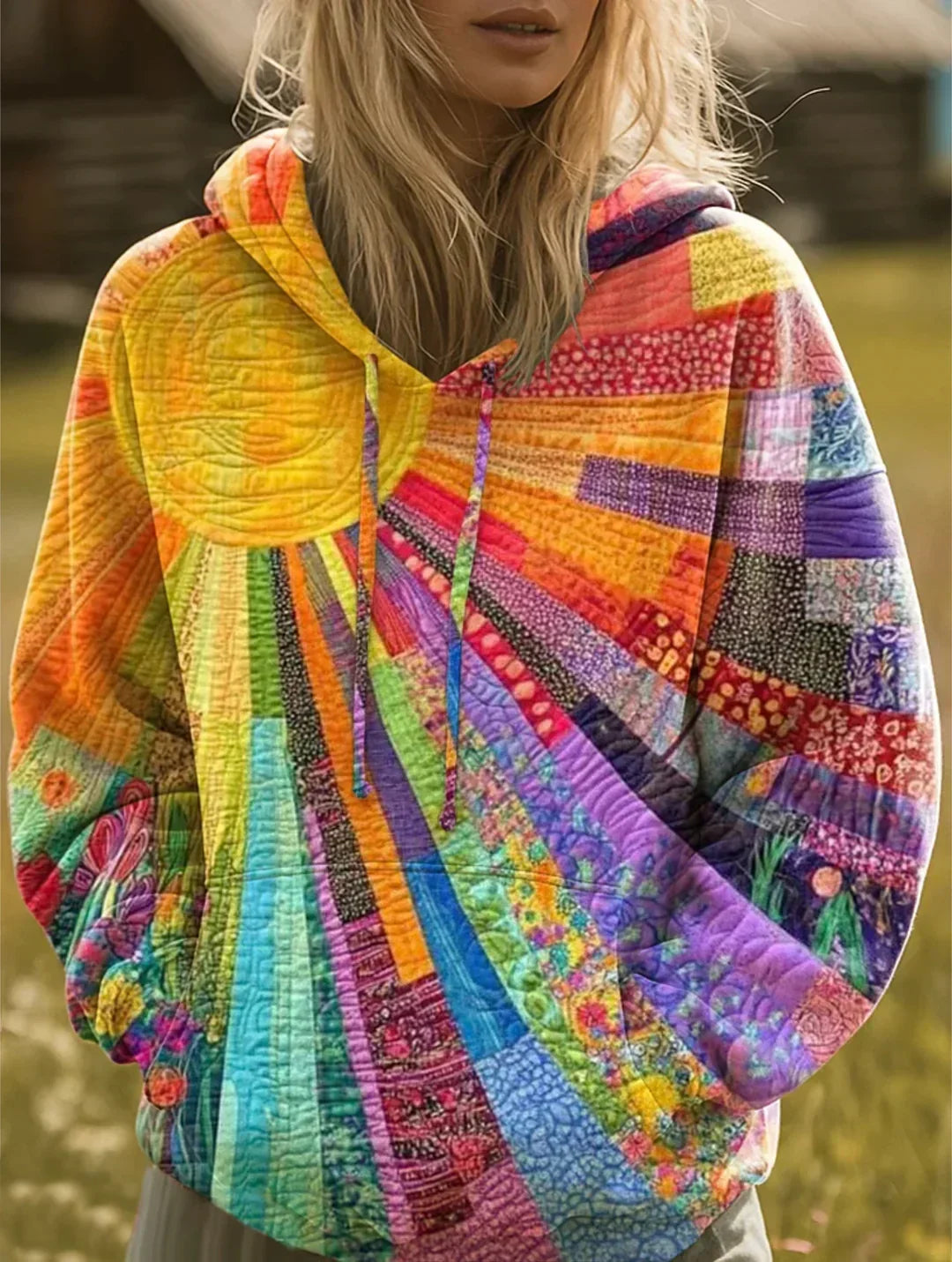 Suzanne | Promienna Boho Bluza z Kapturem