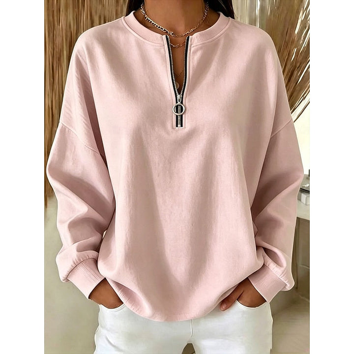 Delphine | Luźny sweatshirt z półzamkiem