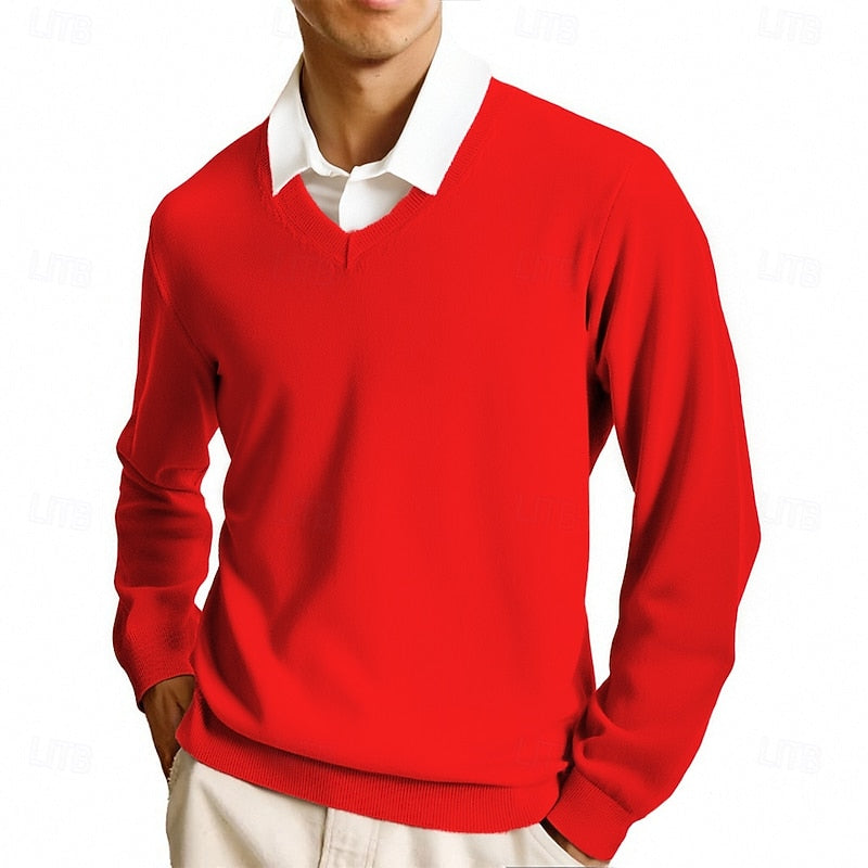 Carter | Elegancki Sweter z Dekoltem w Serek