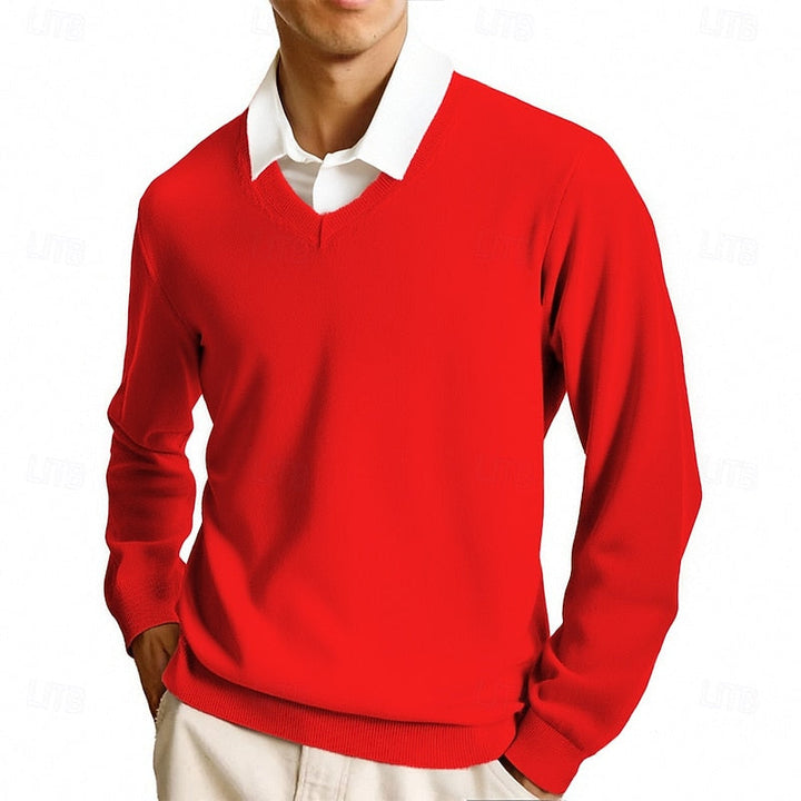Carter | Elegancki Sweter z Dekoltem w Serek