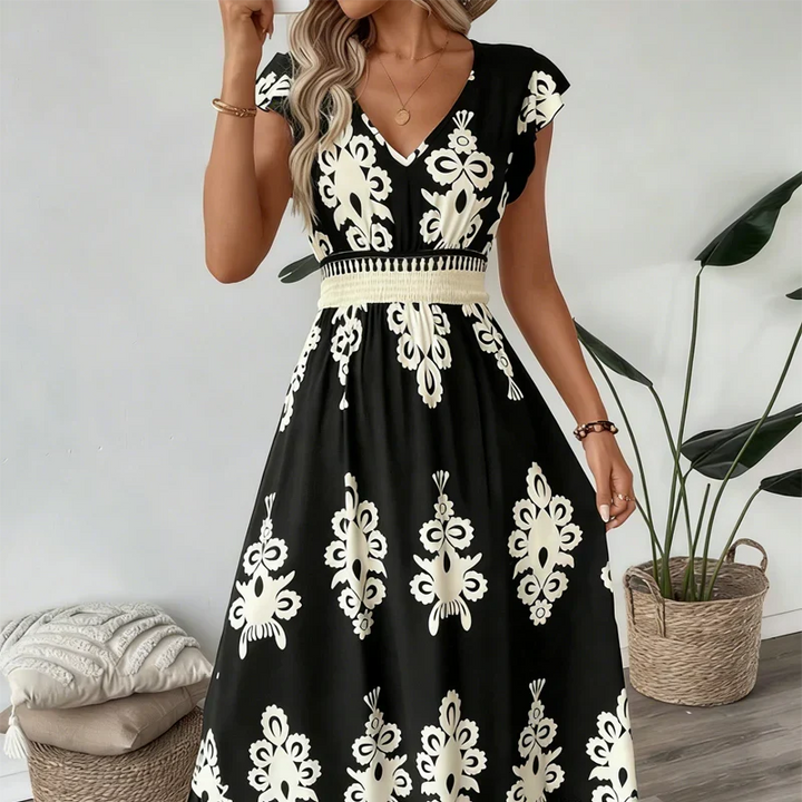 Arabella | Elegancka Letnia Sukienka z Haftem