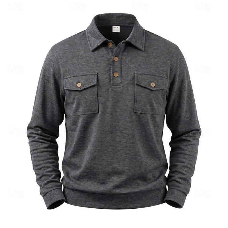 Garrett | Elegancka koszula polo z długim rękawem