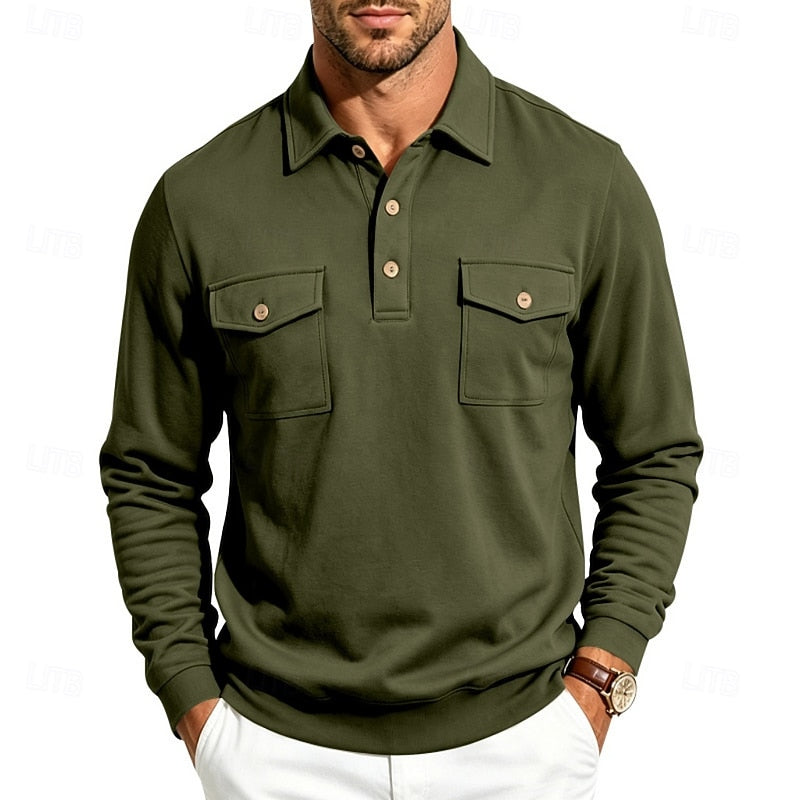 Garrett | Elegancka koszula polo z długim rękawem